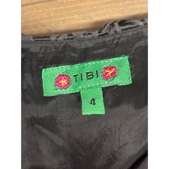 Tibi Black Strapless Jacquard Dress With Beaded Neckline Accent Womens Size 4 - Picture 6 of 7